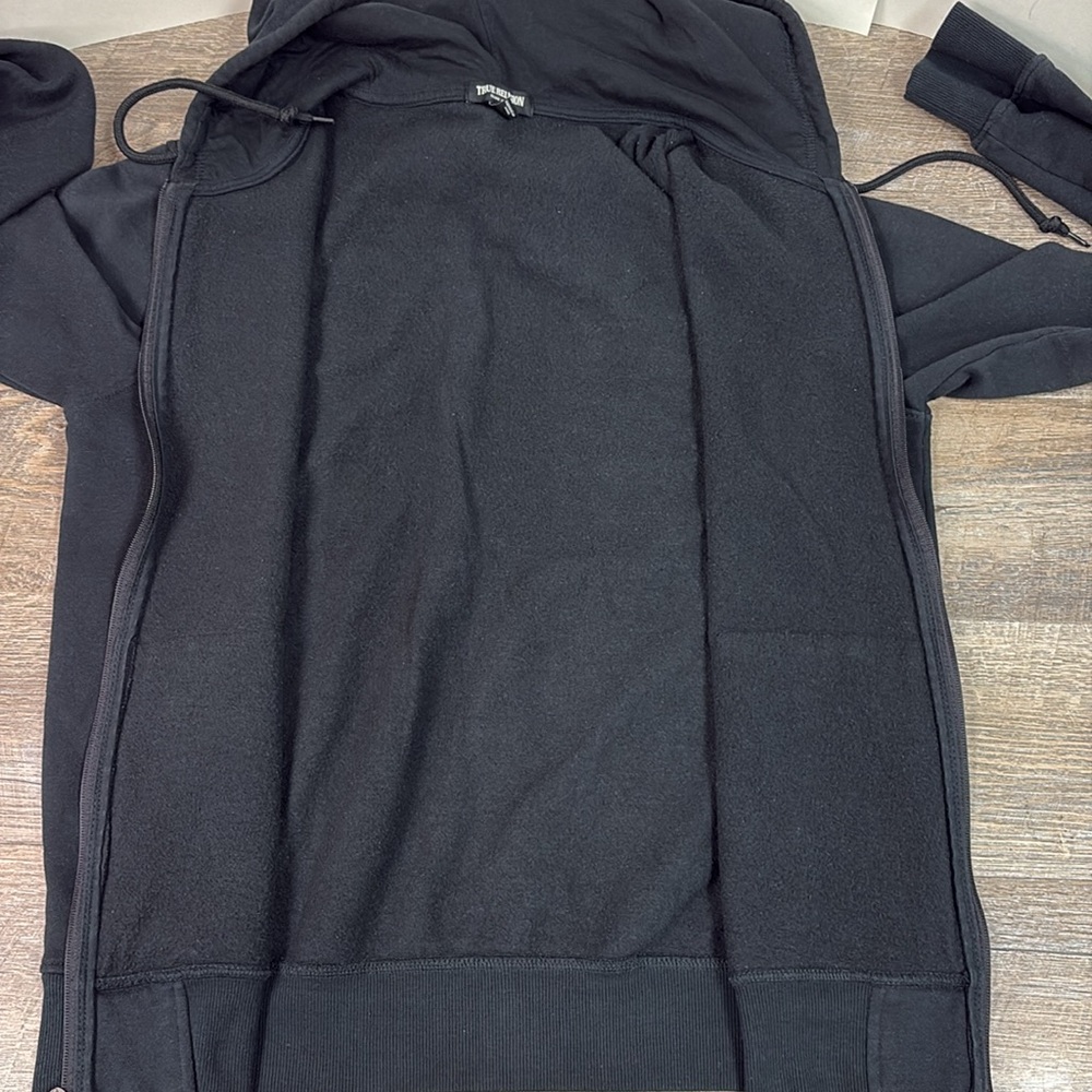 SOLD IN STORE True Religion Metallic Buddha Logo Full Zip Hoodie Size Medium - Picture 5 of 11